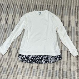 Jcrew cream and navy knit top